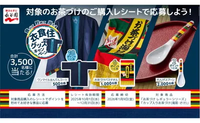 「ワンマイルはんてんコート」当たる!「衣食住グッズ」キャンペーン!