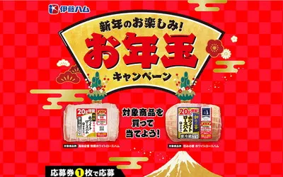「お年玉キャンペーン」開催中!応募券で「現金5,000円」当てよう!
