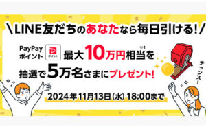 「PayPayポイント 最大10万円相当」