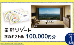 「星野リゾート宿泊ギフト券 100,000円」