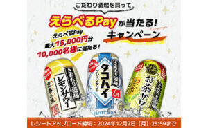 「えらべるPay 最大15,000円」10,000名様！