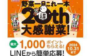 「LINEポイント or えらべるPay 1000ポイント」1,000名様！