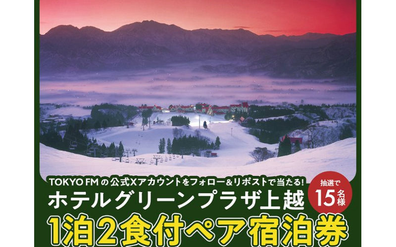 「上越国際スキー場・ホテルグリーンプラザ上越　1泊2食付ペア宿泊券」